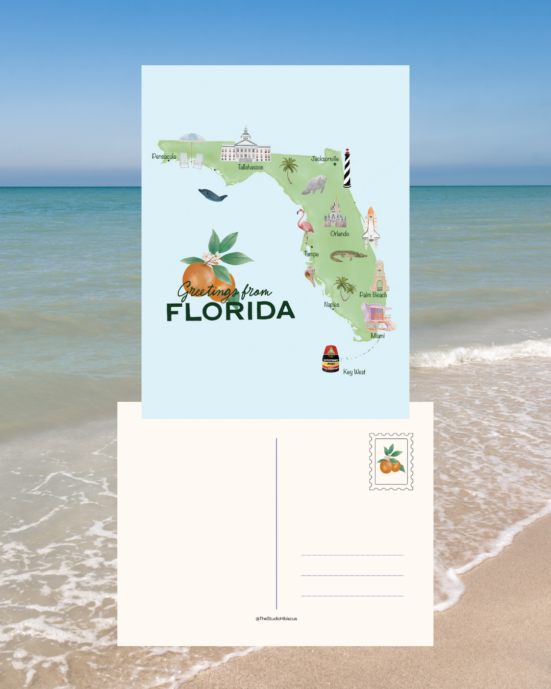 Florida Map Postcard