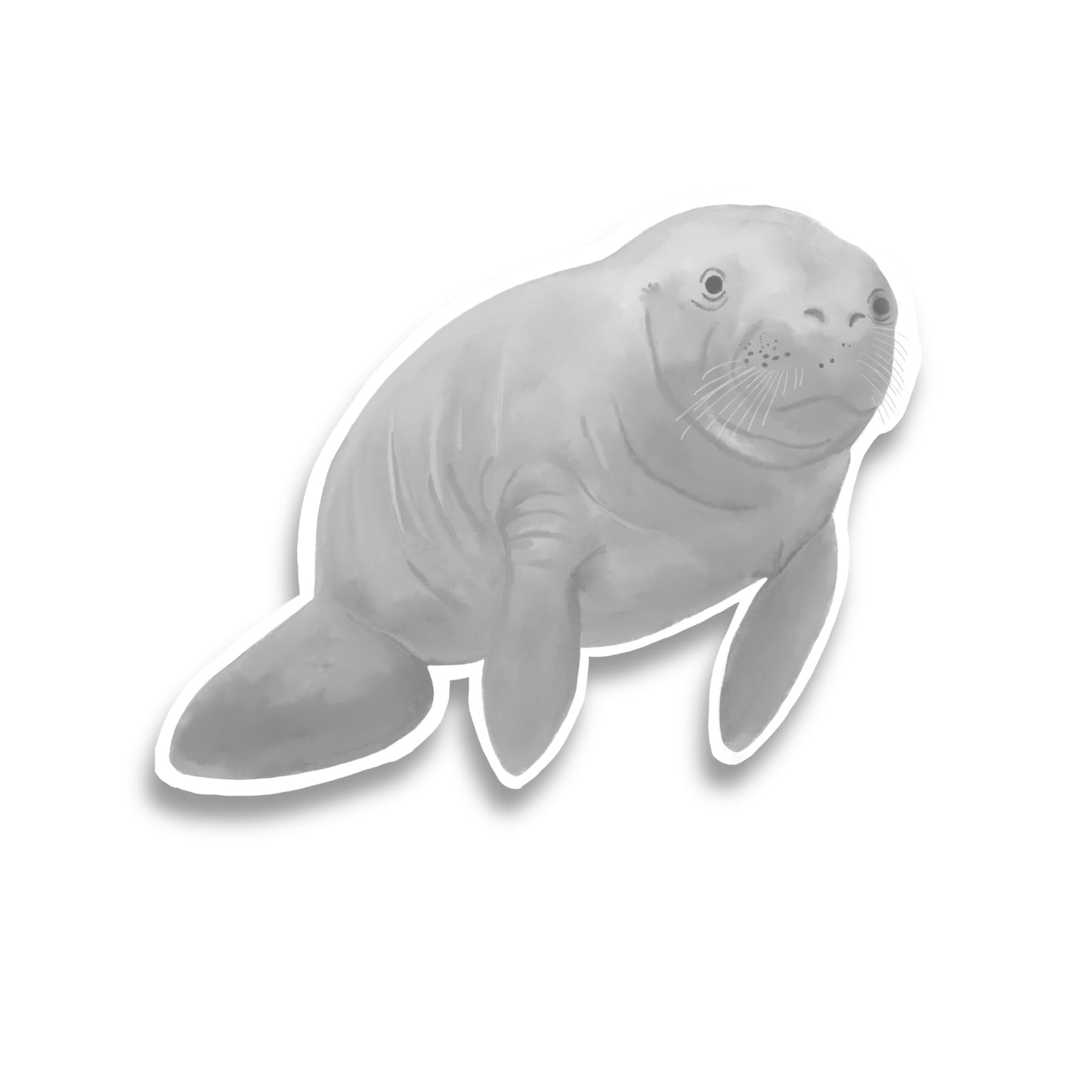 Manny the Manatee Watercolor Sticker