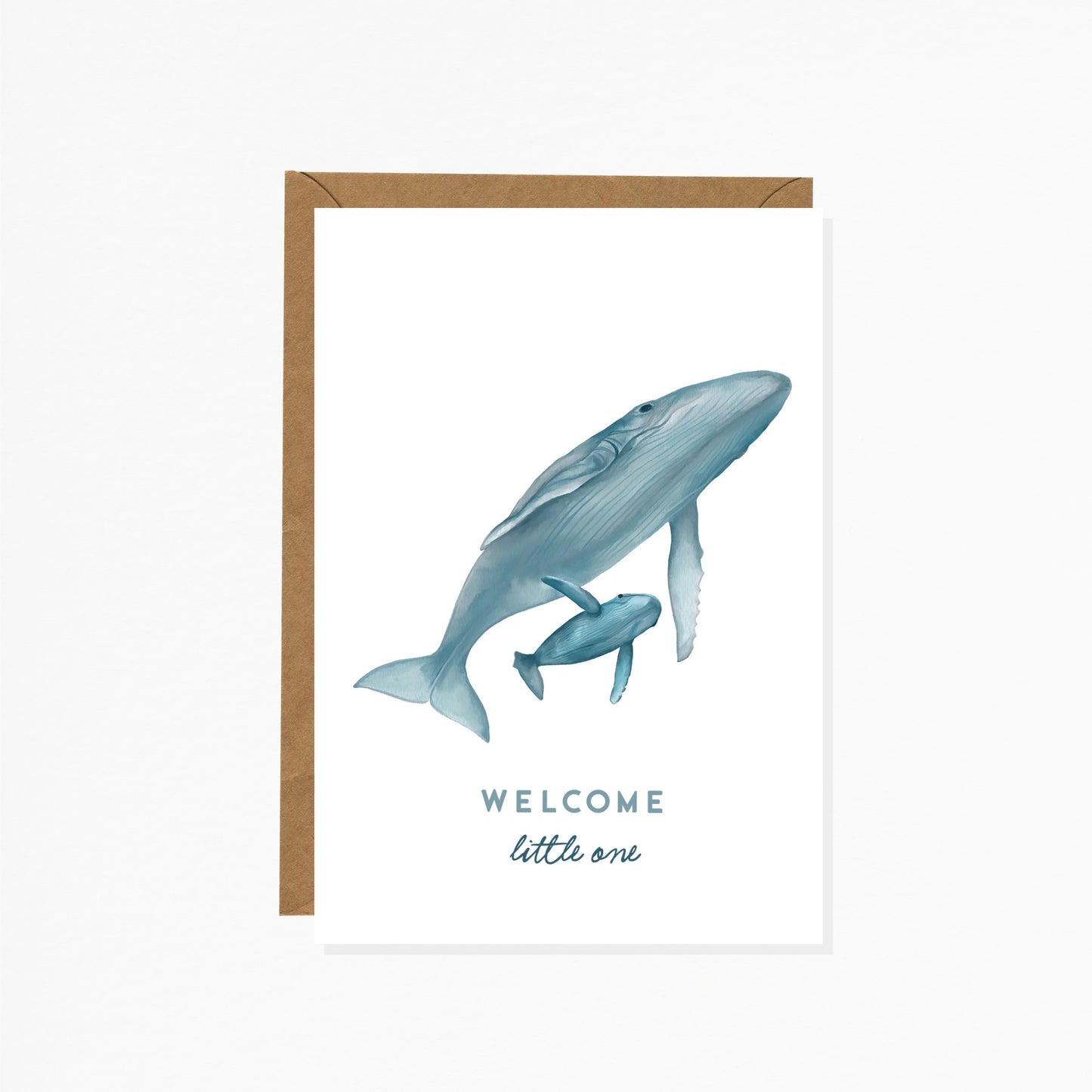 Welcome Little One | Whale Mom and Baby Greeting Card