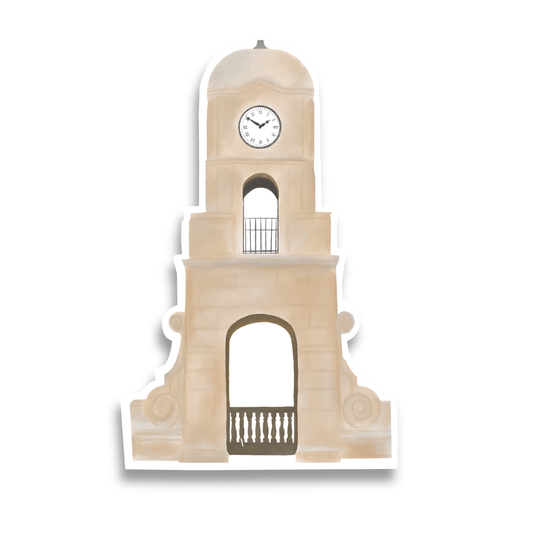 Palm Beach Clock Tower Watercolor Sticker