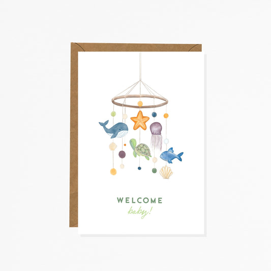 Welcome Baby | Crib Mobile Greeting Card