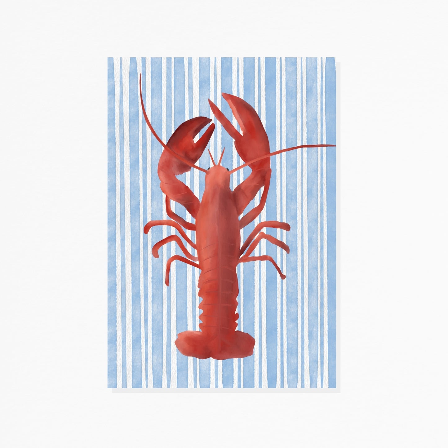 Lobster & Blue Stripe | Art Print